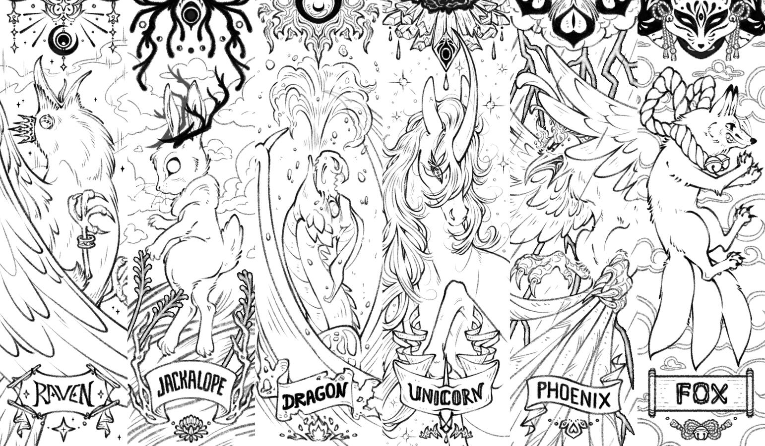 Mythical Beasts in Black and White Mythical Beasts in Black and White